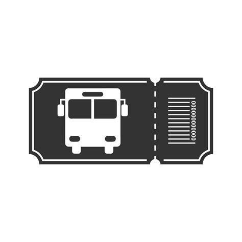 Vector illustration of bus ticket icon in dark color and white ...