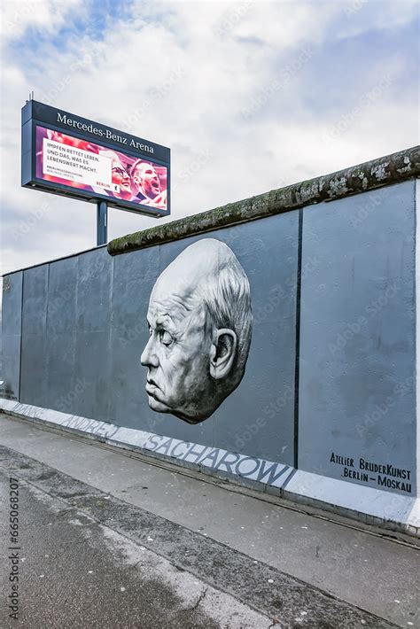 1.3 km long part of the Berlin Wall (Berliner Mauer), destroyed in 1989 ...