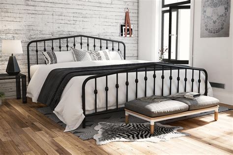 Novogratz Bushwick Metal Bed in Black, King Size - Walmart.com