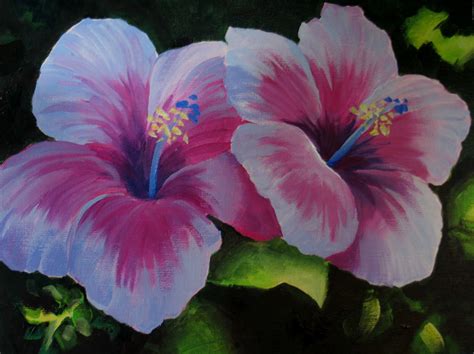 Nel's Everyday Painting: Hibiscus Experiments - SOLD