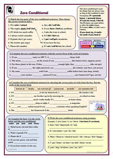 Zero conditional (exercises) - English ESL Worksheets for distance ...