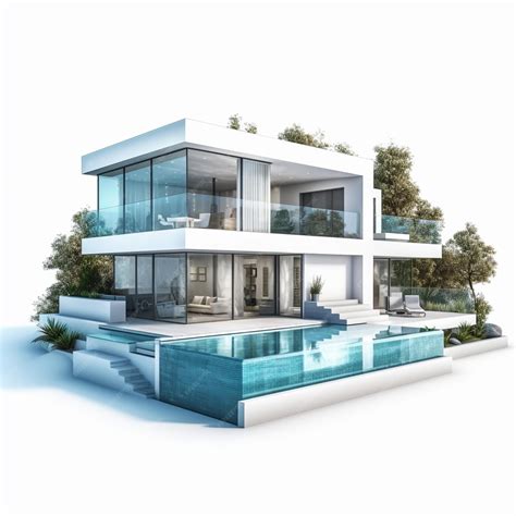 Premium AI Image | 3D Luxury house design with pool