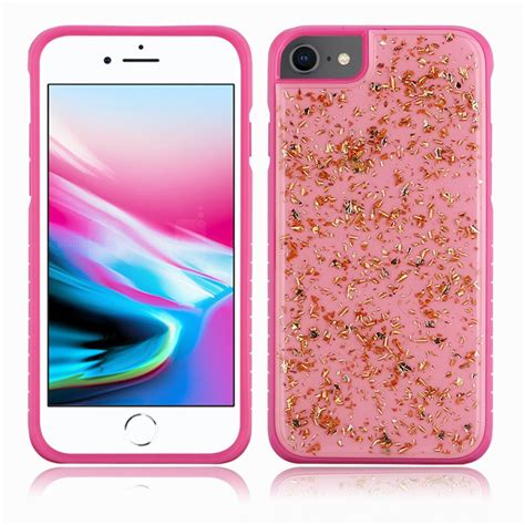 Apple Iphone 7/8 Glitter Scattered Hybrid Pink – FR Wireless