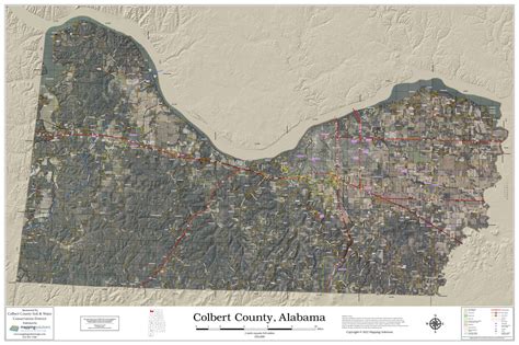 Colbert County Alabama 2022 Aerial Wall Map | Mapping Solutions