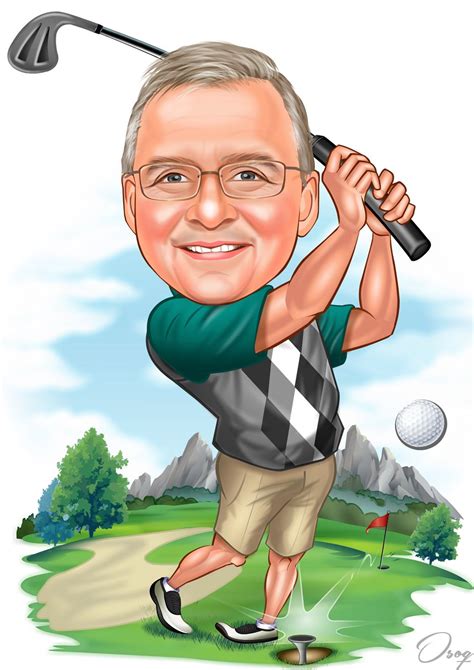 Golfing Cartoon | Sport portraits, Caricature, Caricature from photo