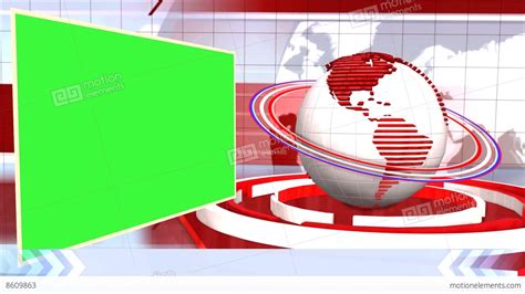 News Broadcast Background World Animation Green Screen White Line Stock video footage | 8609863