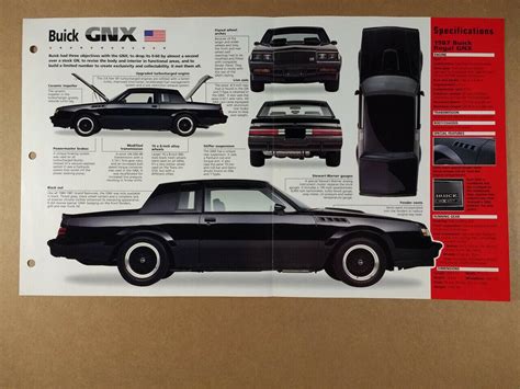 1987 Buick REGAL GNX specs photos 1998 info sheet | #3875566230