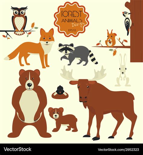 Forest animals Royalty Free Vector Image - VectorStock