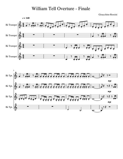 William Tell Overture Finale Trumpet Ensemble sheet music for Trumpet ...