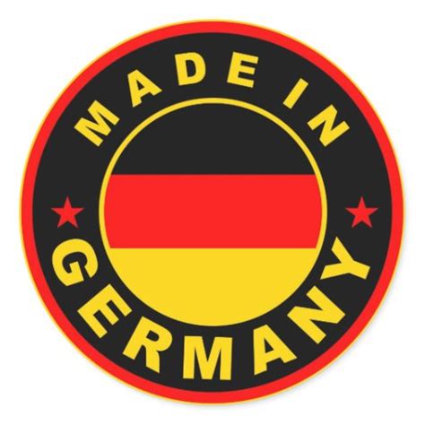 made in germany country flag label round stamp stickers | Zazzle