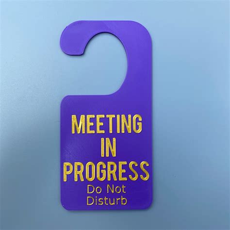 Door Hanger Meeting in Progress Do Not Disturb. Universal - Etsy