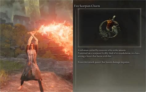 How to obtain the Fire Scorpion Charm that boosts fire damage in Elden Ring