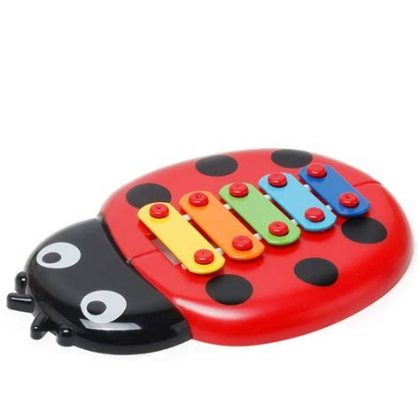 Jikolililili 2 in 1 Baby Piano Xylophone Toy for Toddlers 1-3 Years Old, Colorful Ladybird ...