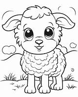 Cute Baby sheep Coloring Page 23632854 Vector Art At Vecteezy sketch template
