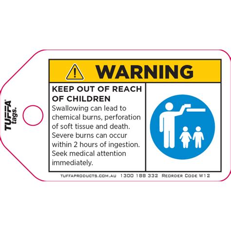 Warning Keep Out Of Reach Of Children Key Tag (packs of 100) - TUFFA Products