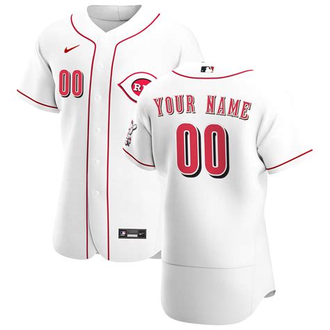 Cincinnati Reds Nike Home Authentic Custom Jersey - White - Baustab