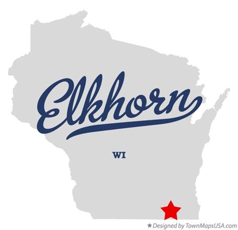 Map of Elkhorn, WI, Wisconsin