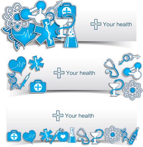 Medical elements vector banner Vectors graphic art designs in editable .ai .eps .svg format free ...