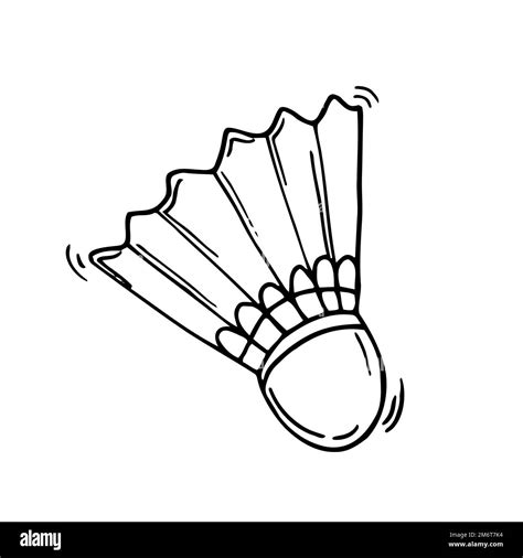 Doodle badminton shuttlecock icon in vector. Hand drawn badminton ...