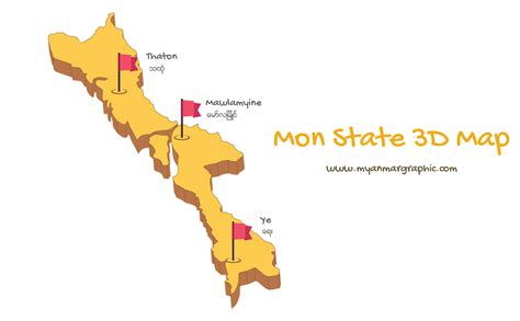 Mon State, Myanmar Map Vector | Map, Map vector, Thaton