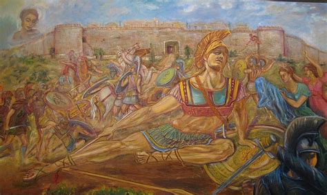 death of Achilles in Troy Painting by Evangelos Koumbis - Pixels