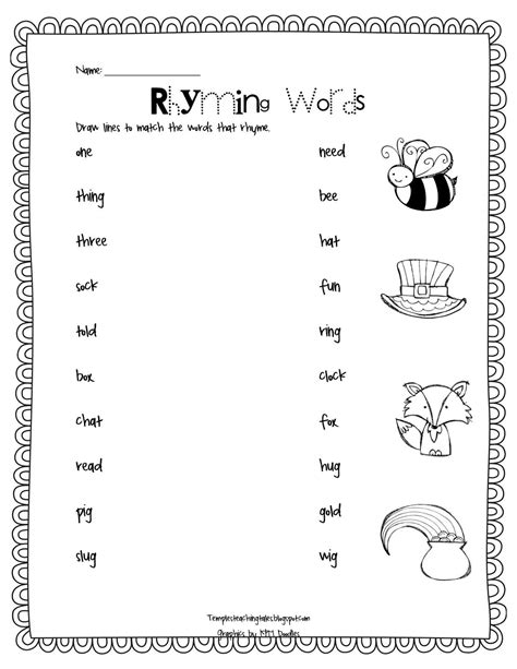 Rhyming Words Worksheet For Grade 1