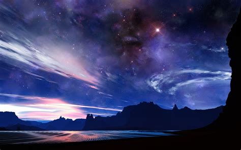 Purple Anime Night Sky Wallpapers - Wallpaper Cave