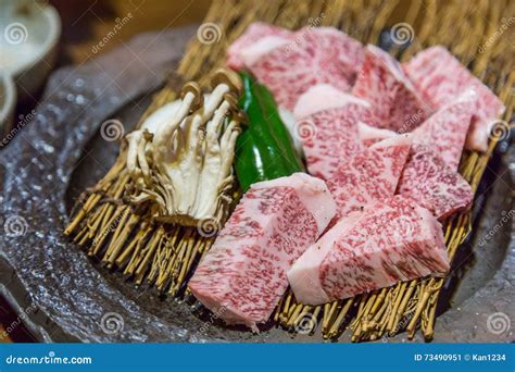 Japanese Teppanyaki Saga Beef (steak). Stock Image - Image of ...