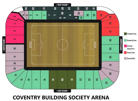 Coventry Building Society Arena Seating Chart with Rows and Seat ...