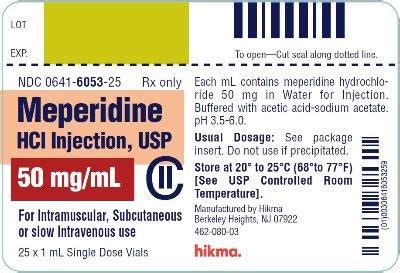 Meperidine Injection: Package Insert - Drugs.com