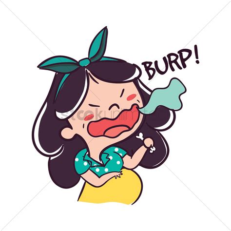 Cartoon girl burping Vector Image - 1957620 | StockUnlimited