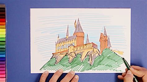 How to draw Hogwarts Castle, Universal Studios Hollywood