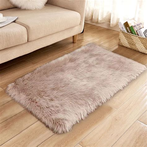 Wool Imitation floor mat Sheepskin Rugs Faux Fur Non Slip Bedroom ...