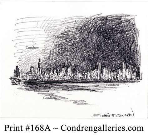 Chicago Skyline 168A Pencil Cityscape Drawing • Stephen Condren