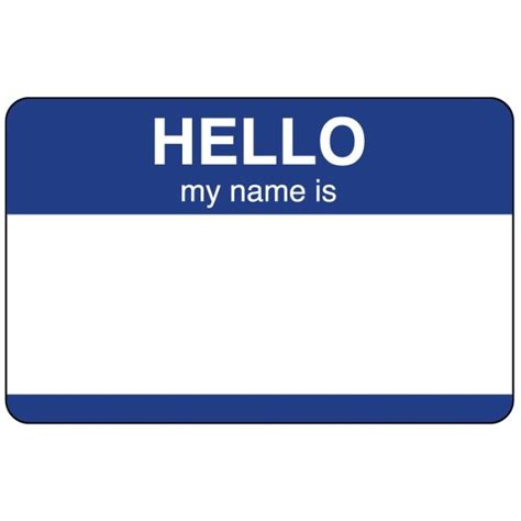 Hello My Name, VISITOR BADGE, HELLO - BLUE - 2-3/4X1-3/4 | United Ad Label