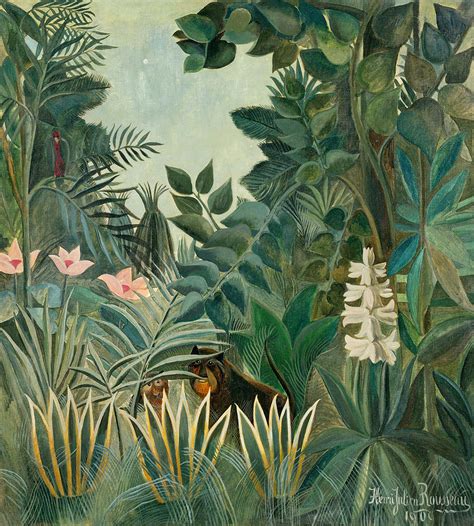 The Equatorial Jungle Painting by Henri Rousseau