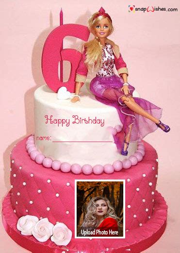 Happy Birthday Barbie Cake with Name and Photo Edit - Birthday Cake ...