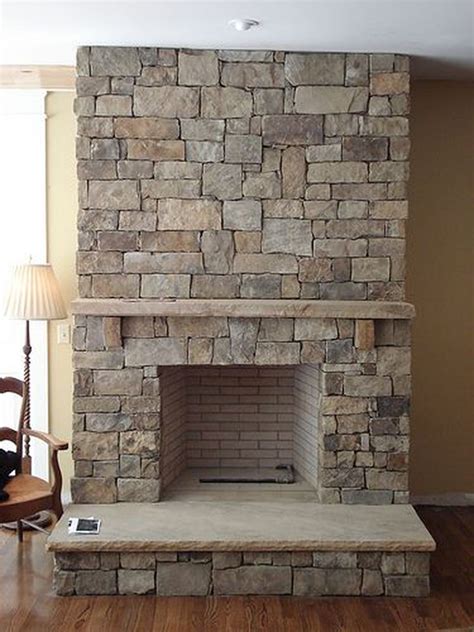 Stone Fireplace - Outdoor Stone Fireplace for Your Backyard Setting Plans / Stacked stone ...