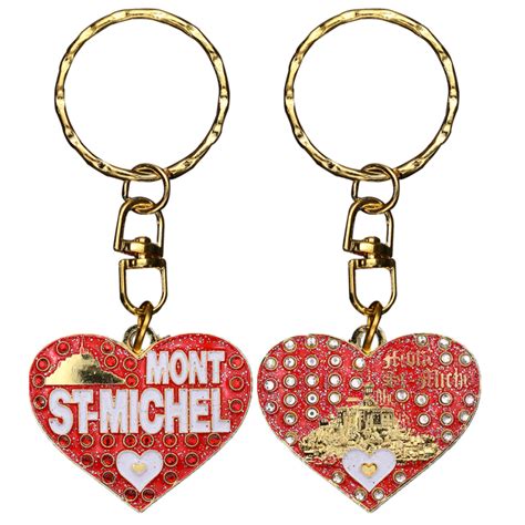 Key Ring Heart Red Mont Saint Michel PC036 7,00