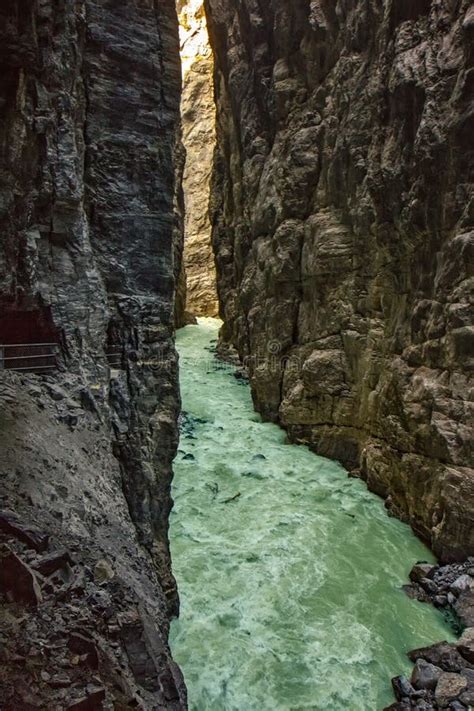 Glacier Canyon in Grindelwald, Swiss Stock Image - Image of blue, river ...