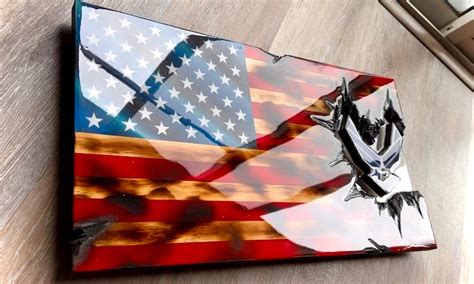 Scorched Air Force Patch Series Professional Wooden American Flag Gift Customization for ETS/PCS ...