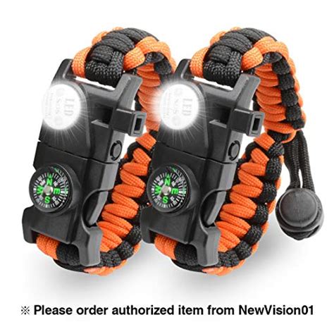 NVioAsport Survival Bracelet, 20 in 1 Adjustable Survival Paracord Bracelet, Survival Gear Kit ...