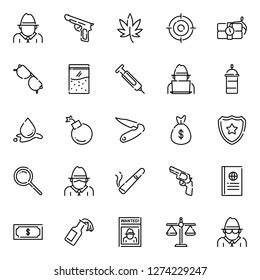 Mafia Icons Pack Isolated Mafia Symbols Stock Vector (Royalty Free ...