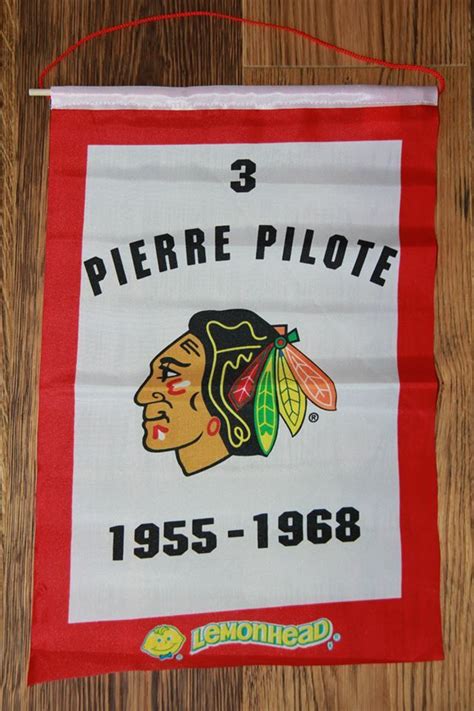 Pierre Pilote Chicago Blackhawks Retirement Banner | Blackhawks ...