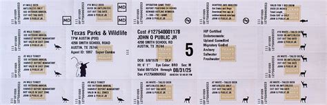 License Samples — Texas Parks & Wildlife Department