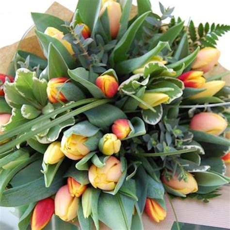 Yellow & Orange Tulip Bouquet