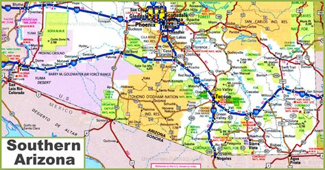 Arizona Counties Map With Roads