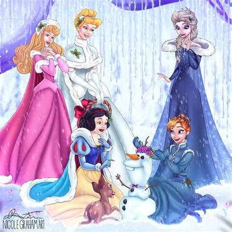 Merry Christmas! ️☃️⭐️ Classic Disney Princess spending the Holidays with the new Generation ...