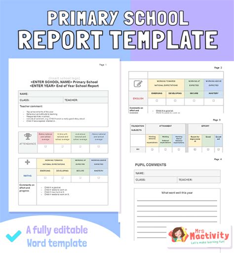 End Of Term Report Template - Primary School | Sample Report Template