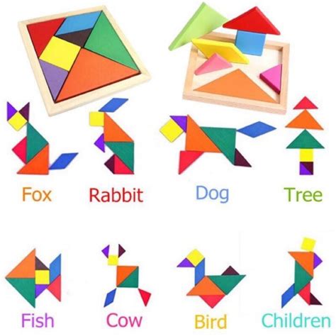 BIG 7pcs WOODEN TANGRAM PUZZLE FOR KIDS | Shopee Philippines